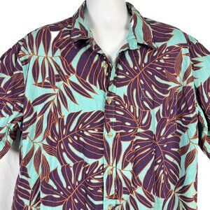 Cooke Street Monstera Leaf Mens Hawaiian Shirt size 2XL 53x32 Tiki Cotton